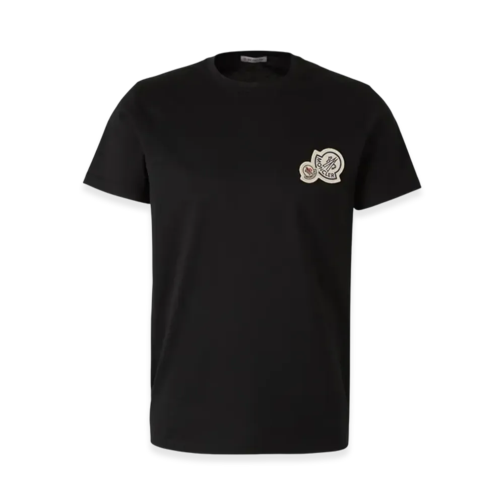 MONCLER Double Logo Patch Cotton T-Shirt "Black"