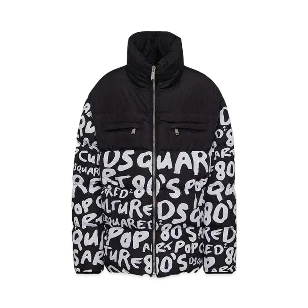 Dsquared2 D2 Pop 80's Puffer Jacket "Black/White"