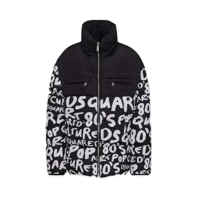Dsquared2 D2 Pop 80's Puffer Jacket "Black/White"