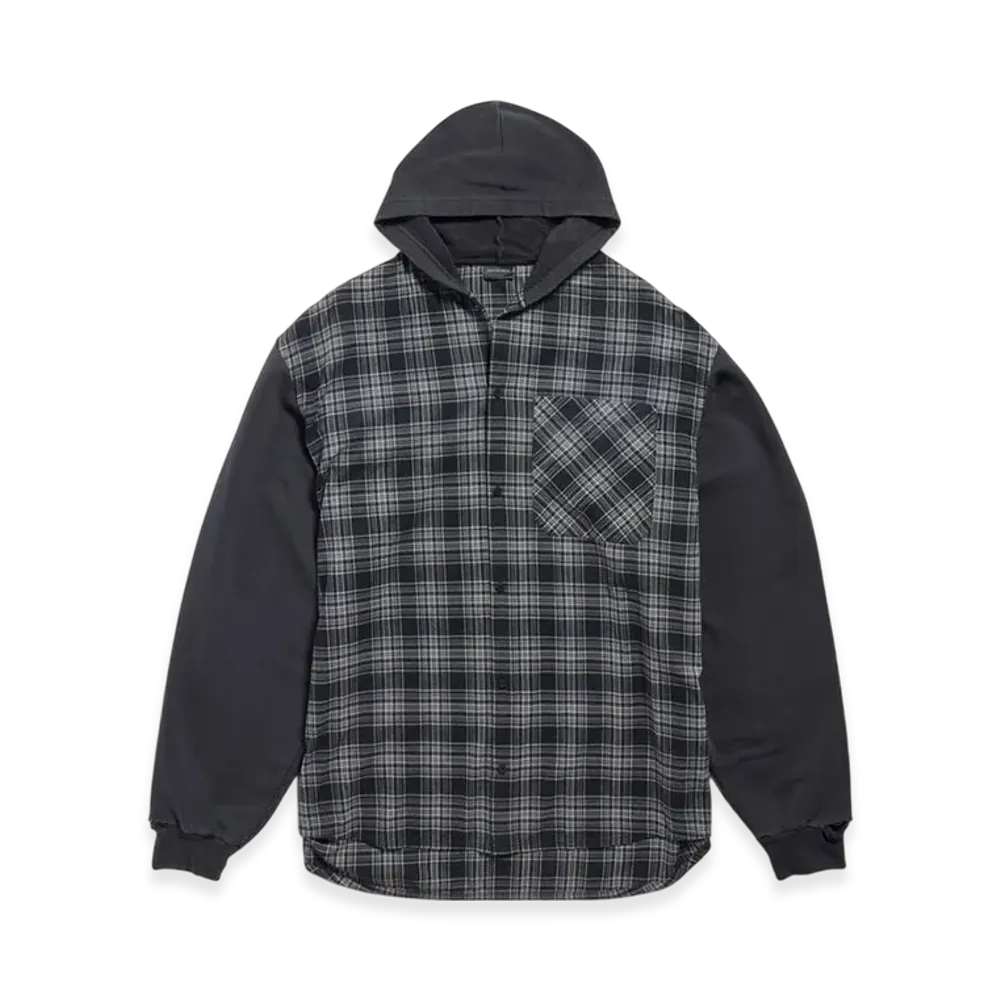 BALENCIAGA Hooded Hybrid Shirt "Grey"