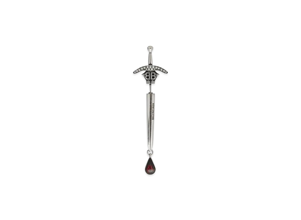 BALENCIAGA Goth Sword Earrings "Silver"