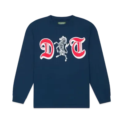 DENIM TEARS DT Zebra Crest Long Sleeve Tee "Navy"