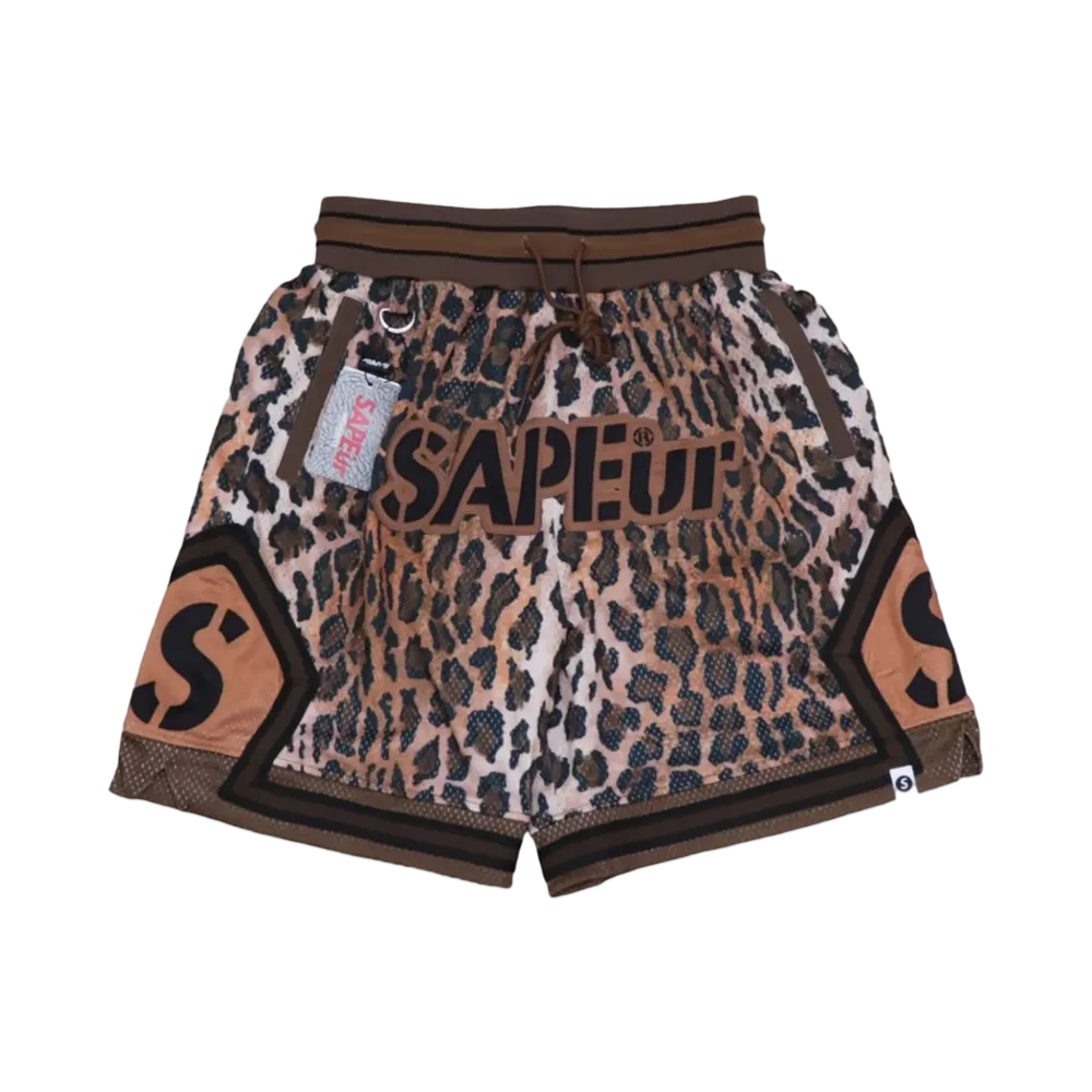 SAPEur Basket Shorts "Leopard Brown"