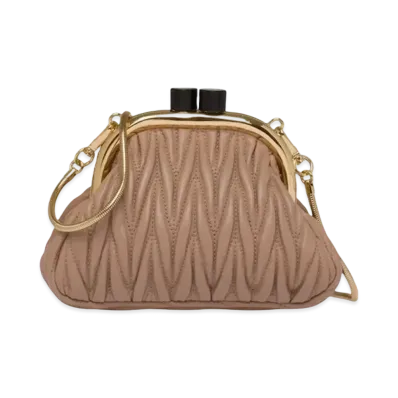 MIU MIU Miu Bernappa Leather Mini Bag "Beige Pink"