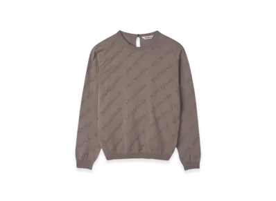 BALENCIAGA Women's Allover Logo Crop Knit "Beige"