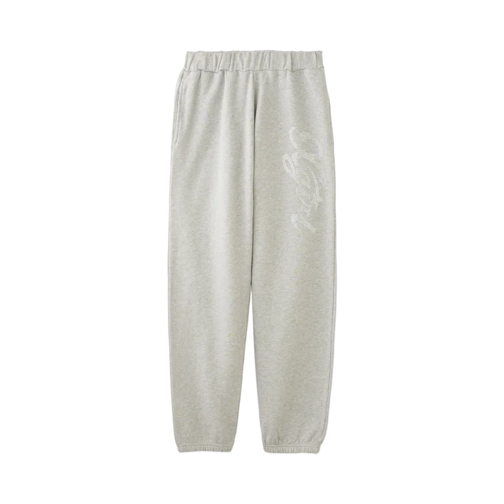 X-Girl Rhinestone X-Girl Star Cursive Logo Sweat Pants "Ash"