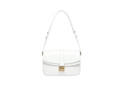 BALENCIAGA Small Flap Bag Crocodile "White"