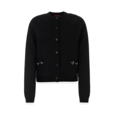 GUCCI Women's Wool Blend Cardigan "Black"