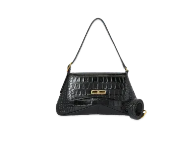 BALENCIAGA Calfskin Flap Bag "Black"