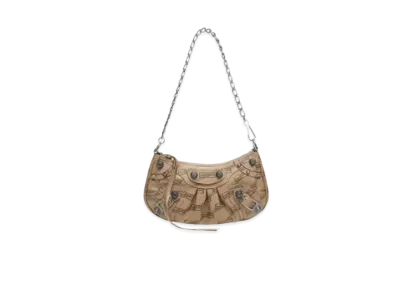 BALENCIAGA Le Cagole Mini Bag with Chain BB Monogram Coating Canvas "Beige"