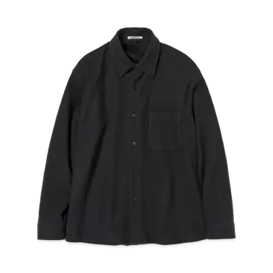 AURALEE Brushed Super Fine Wool Flannel Shirt "Ink Black"