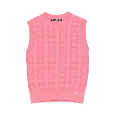 Acne Studios Cable Wool Sleeveless Jumper "Tango Pink"