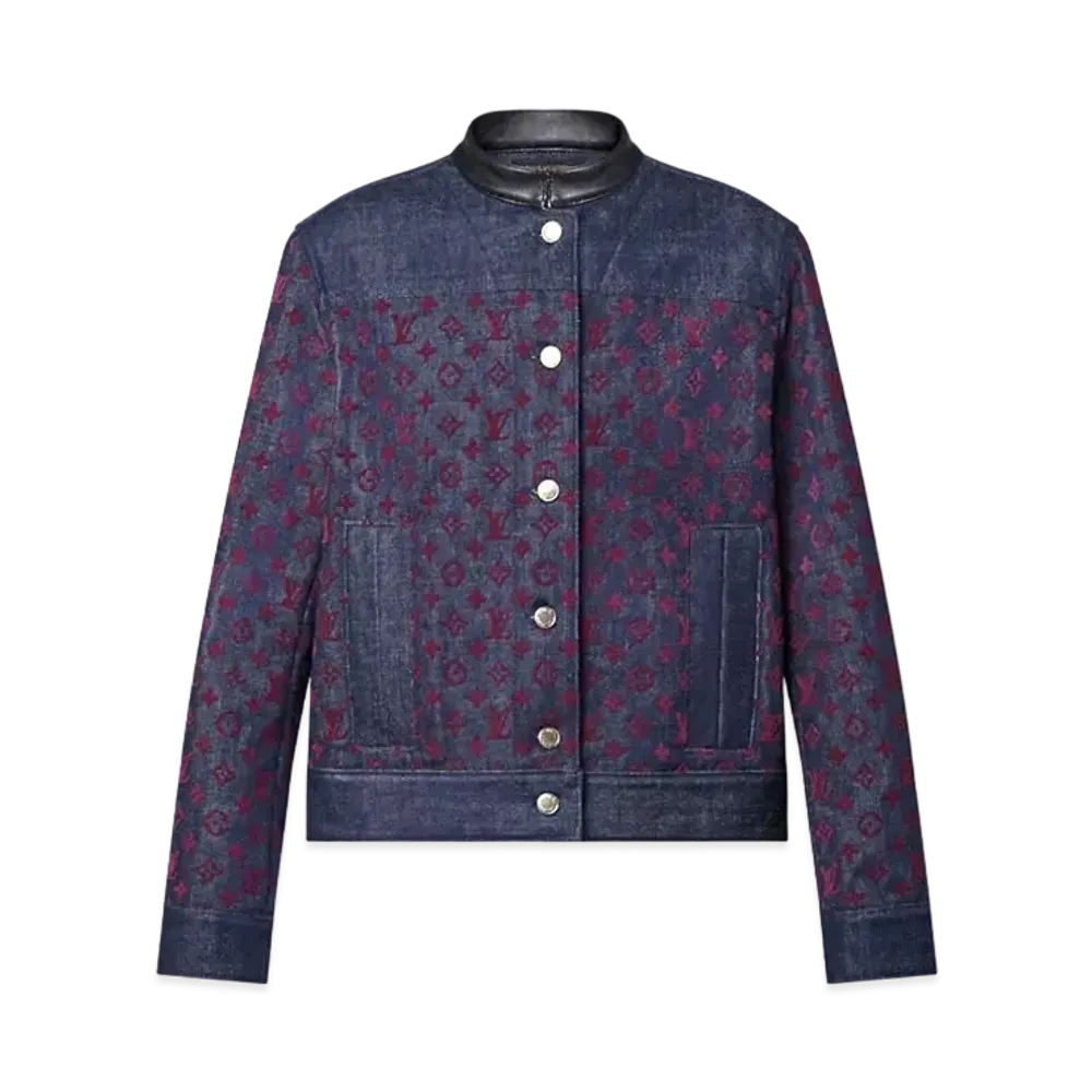 Louis Vuitton Flocked Monogram Denim Jacket "Marine"