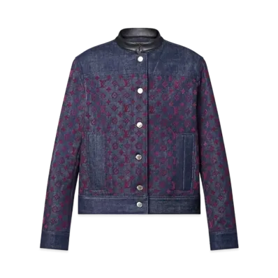 Louis Vuitton Flocked Monogram Denim Jacket "Marine"