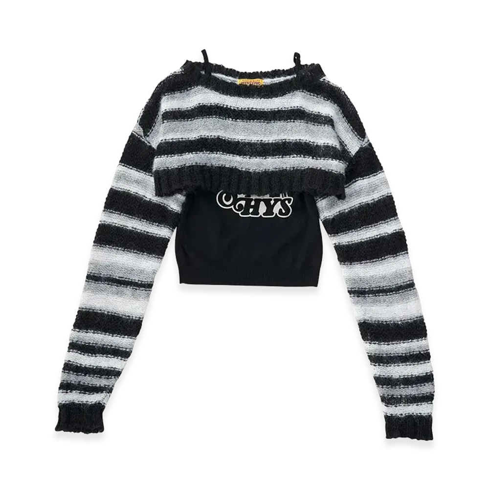 HYSTERIC GLAMOUR Women's SUPER HYS Ensemble Pullover & Camisole "Black"