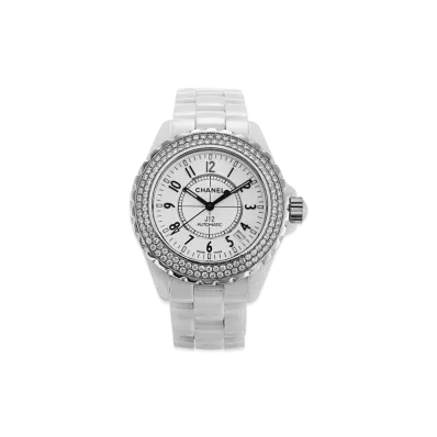 CHANEL J12 Ceramic 38mm Diamond Bezel "White"