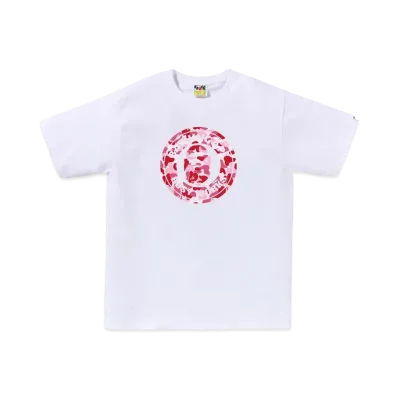 A BATHING APE Abc Camo Busy Works Tee "White/Pink"