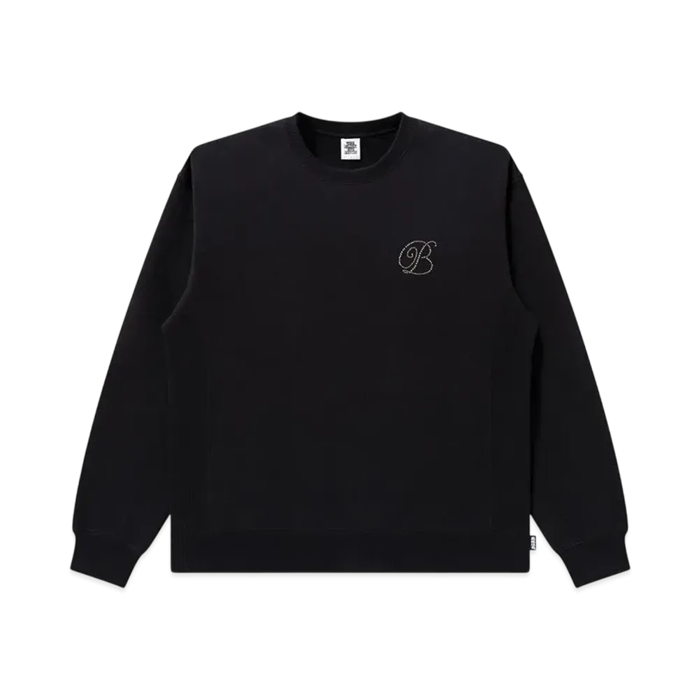 Blackeyepatch Rhinestone B Emblem Crew Sweat "Black"