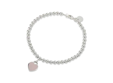 Tiffany & Co. Return to Tiffany Mini Heart Bead Bracelet with Diamonds Medium "Silver"