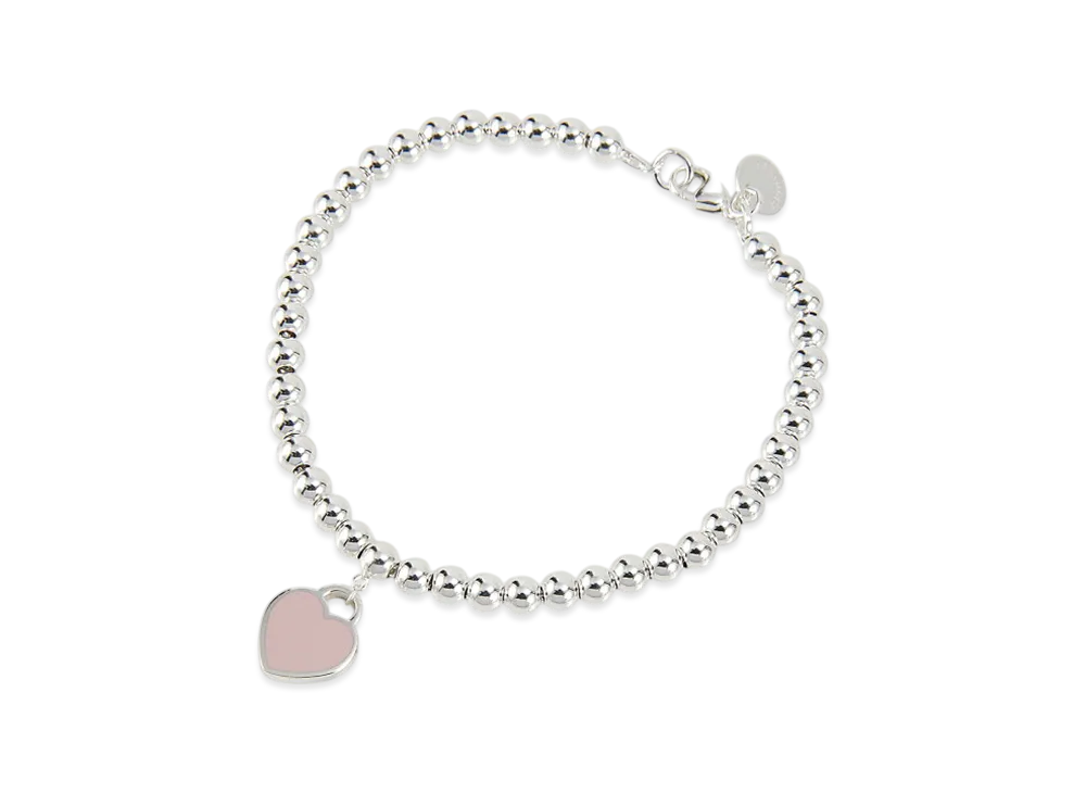 Tiffany & Co. Return to Tiffany Mini Heart Bead Bracelet with Diamonds Small "Silver"