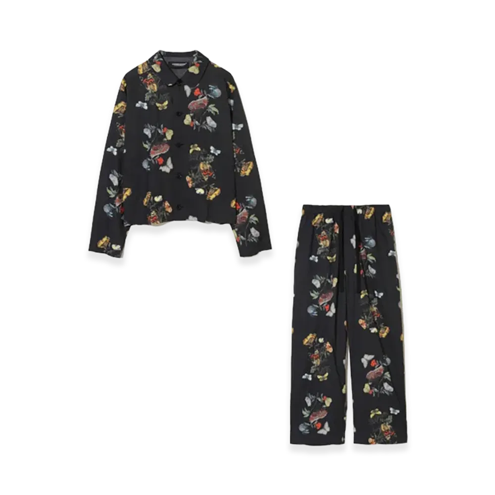 UNDERCOVER Cotton Lawn All-over Pattern Pajamas "Black Base"
