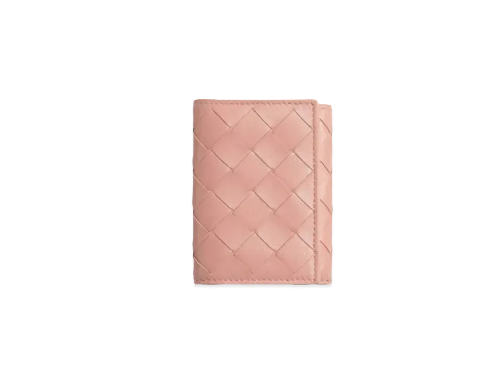 Bottega Veneta Trifold Flap Wallet "Peachy"