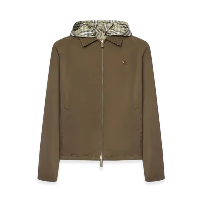 Burberry Reversible Check Cotton Jacket "Green"