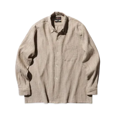 BEAMS Open B.D. Plaid "Beige"