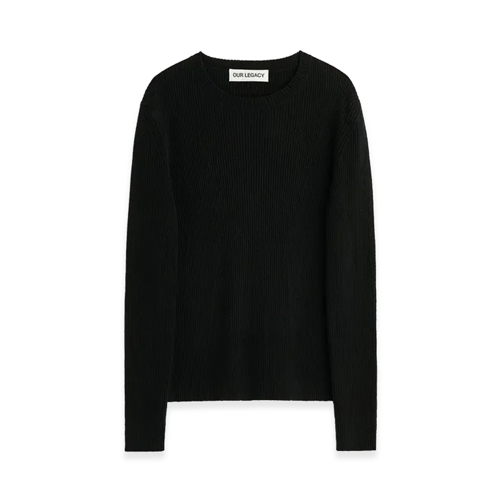 OUR LEGACY Compact Roundneck "Almost Black Refined Silk"