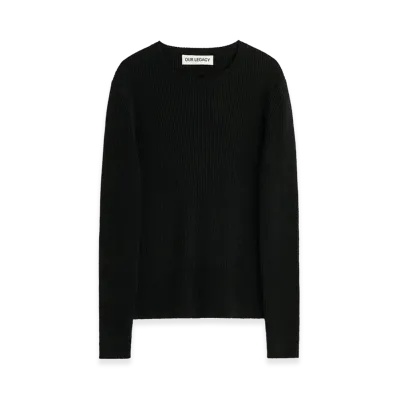 OUR LEGACY Compact Roundneck "Almost Black Refined Silk"