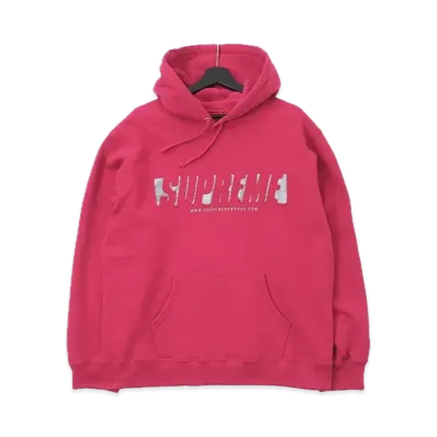 Supreme Reflective Cutout Hooded Sweatshirt "Cochineal Red"