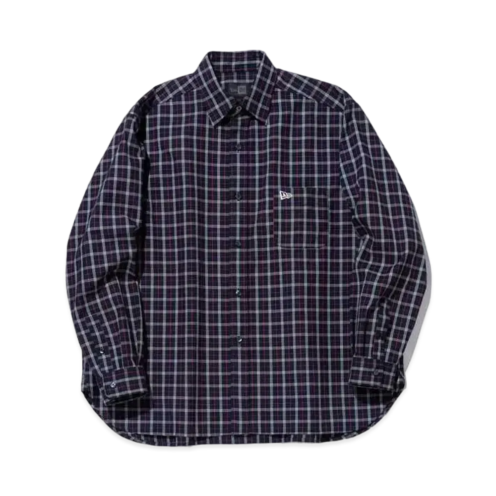 NEW ERA BLACK LABEL FW23 Long Sleeve Mini Check Oxford Shirt "Black"