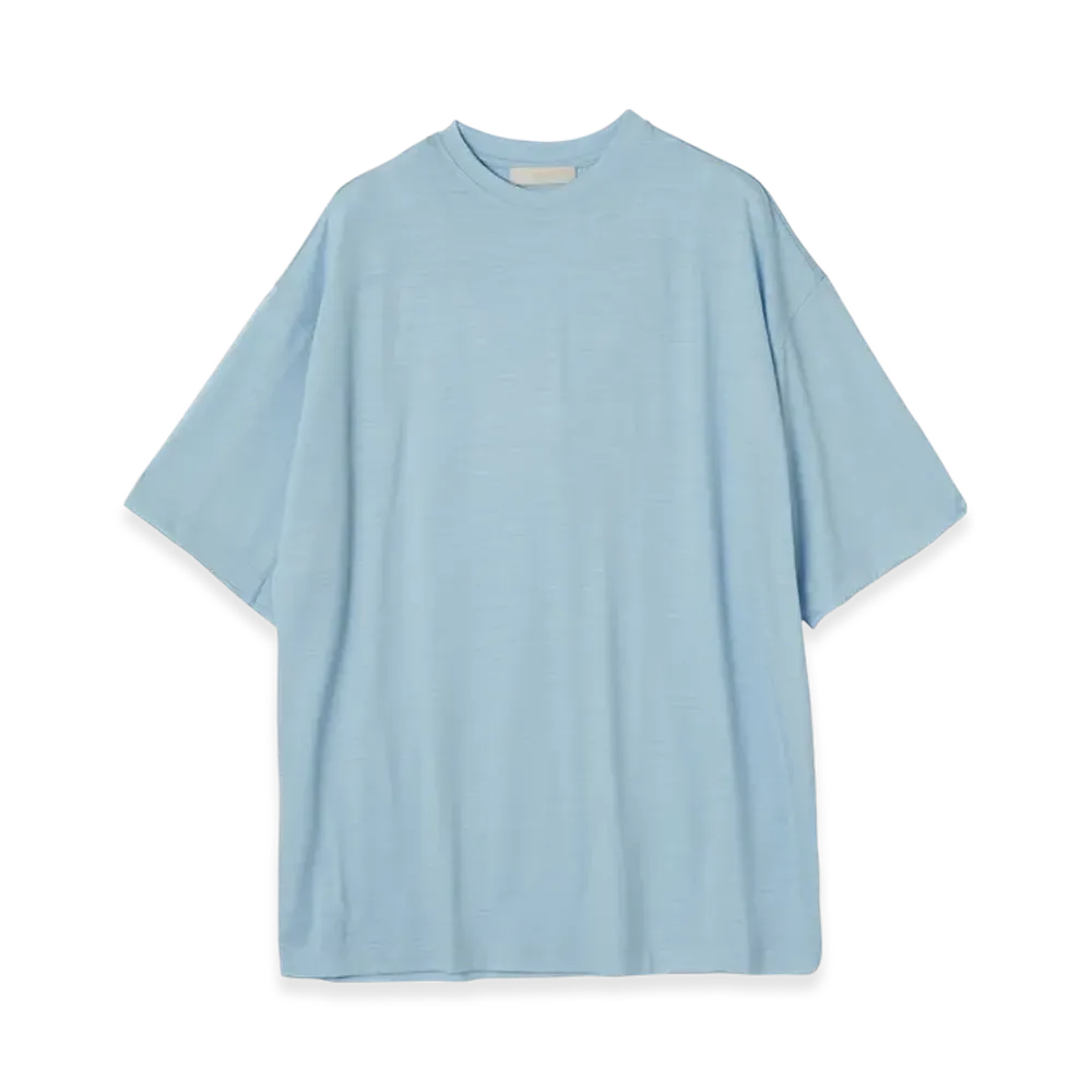 YOKE Super 120'S Washable Wool Jersey T-Shirt "Blue"