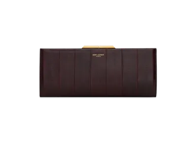 Saint Laurent Midnight Small Clutch In Eel Skin "Purple Fig"