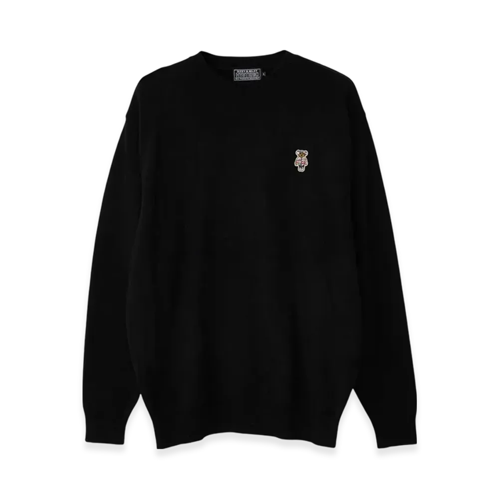 HYSTERIC GLAMOUR Bear Youth Patch Sweater "Black"
