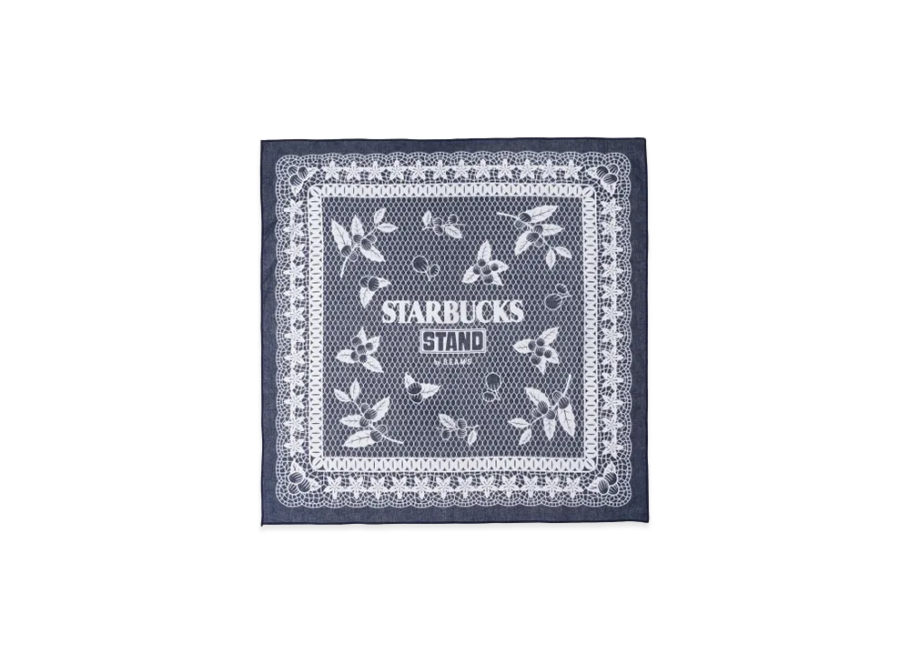 STARBUCKS STAND x BEAMS Coffee Cherry Bandana "Navy"