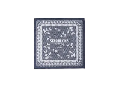 STARBUCKS STAND x BEAMS Coffee Cherry Bandana "Navy"
