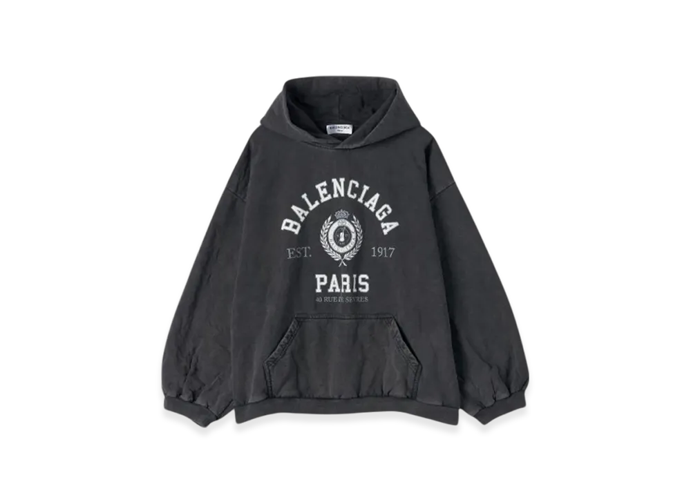 BALENCIAGA Women's College 1917 Hoodie "Black"