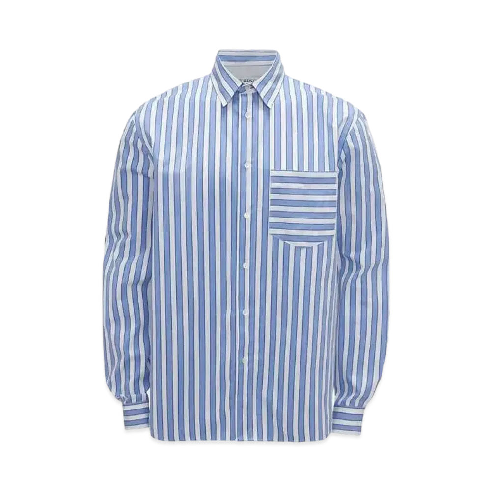 JW ANDERSON Classic Fit Patchwork Shirt "Blue"