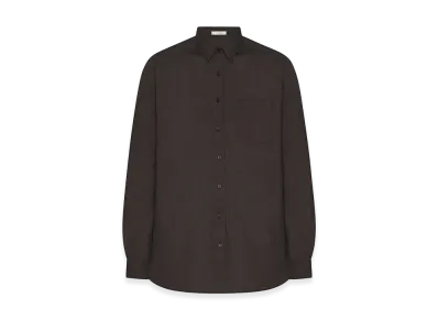 The Row Kardiff Wool Shirt "Dark Brown"