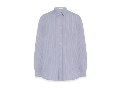 The Row Kardiff Cotton Shirt "Light Lavender/Brown"