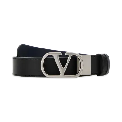 Valentino Reversible Leather Belt "Black"