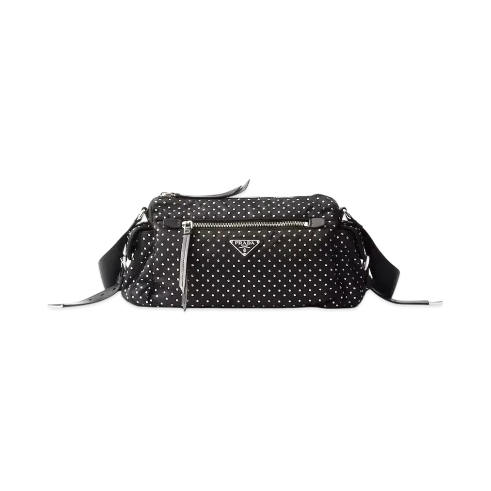 PRADA Re-Nylon Bag with Studs "Black"