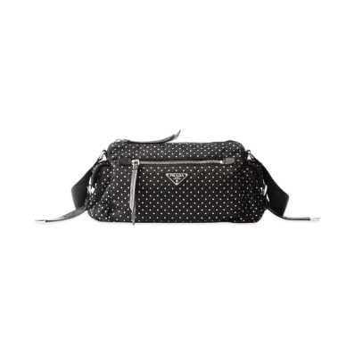 PRADA Re-Nylon Bag with Studs "Black"