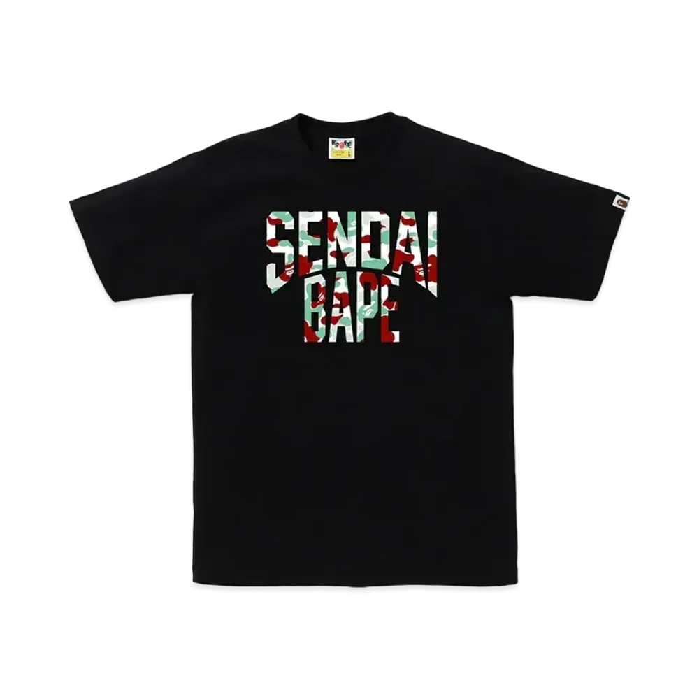 A BATHING APE Bape Store Sendai NYC Logo Tee "Black"