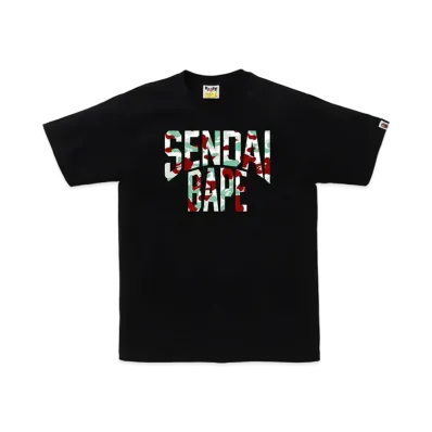 A BATHING APE Bape Store Sendai NYC Logo Tee "Black"