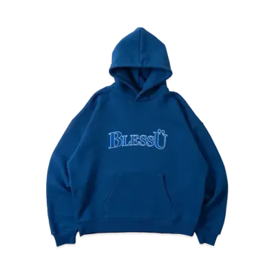BLESS U Basic Logo Hoodie "Blue"