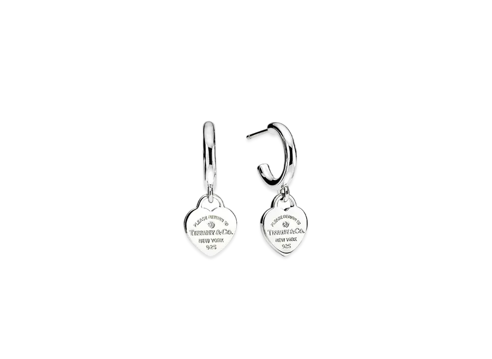 Tiffany & Co. Return to Tiffany Hoop Earrings Mini Diamond "Silver"