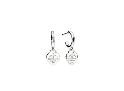Tiffany & Co. Return to Tiffany Hoop Earrings Mini Diamond "Silver"