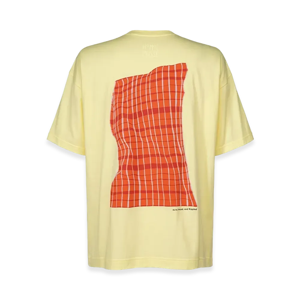 HOMME PLISSE ISSEY MIYAKE Windswept Plaid T-Shirt "Yellow"